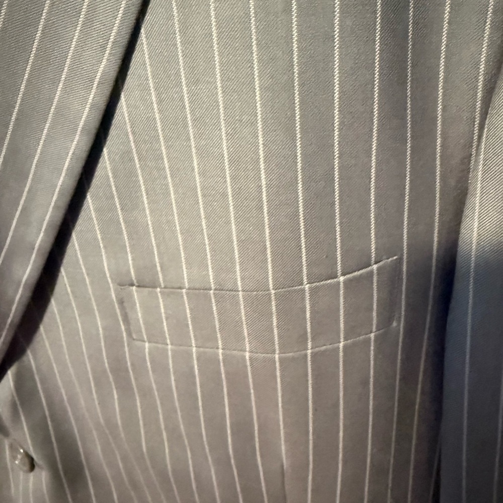 PRE-OWNED FLORENZI Men's Gray 3-BUTTON Pinstripe Blazer/Pants - Picture 5 of 16